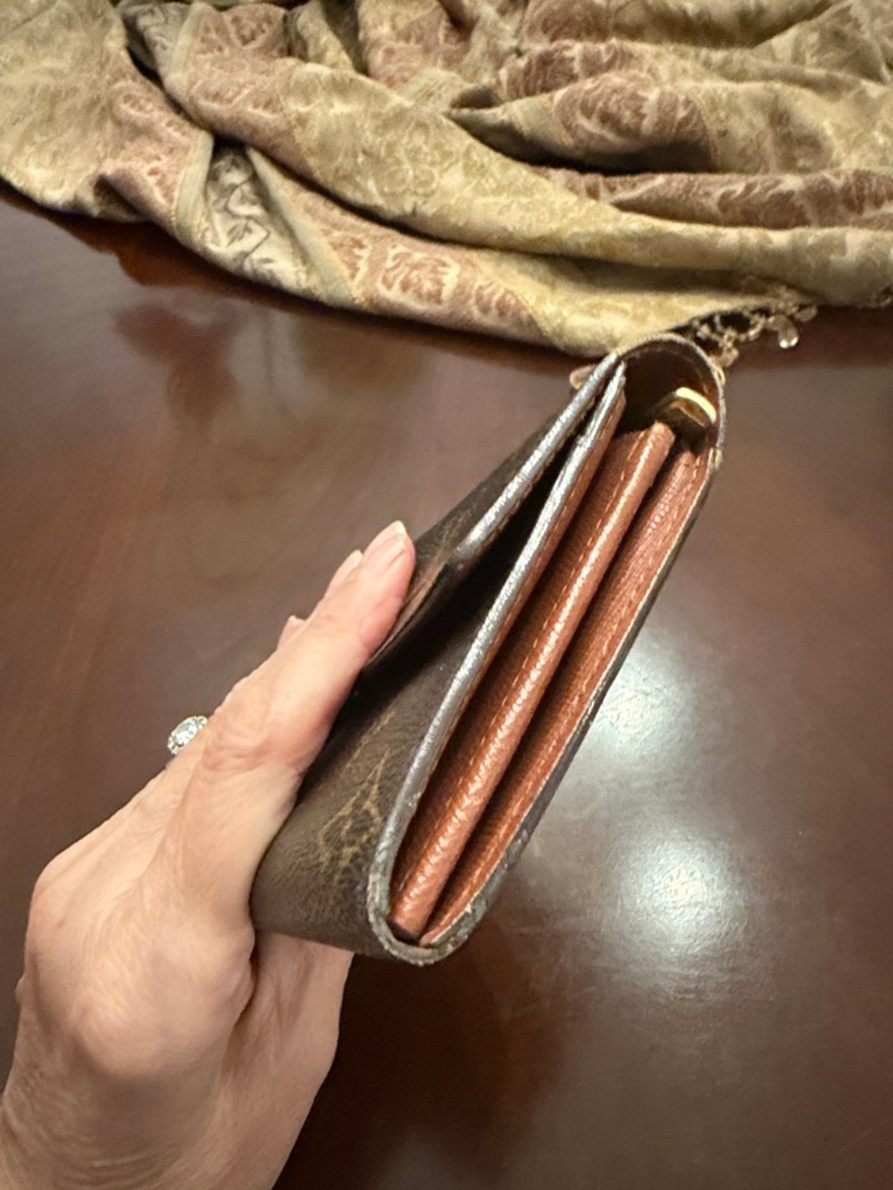 Louis Vuitton Monogram Canvas Long Wallet - Brown/Gold Accents - Picture 4 of 12